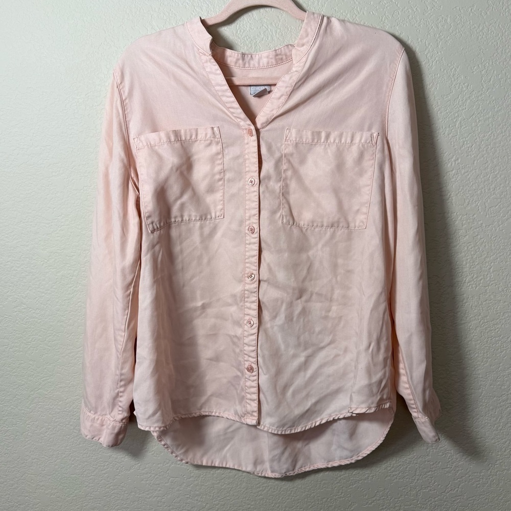 Chicos Pink Button Down Size L